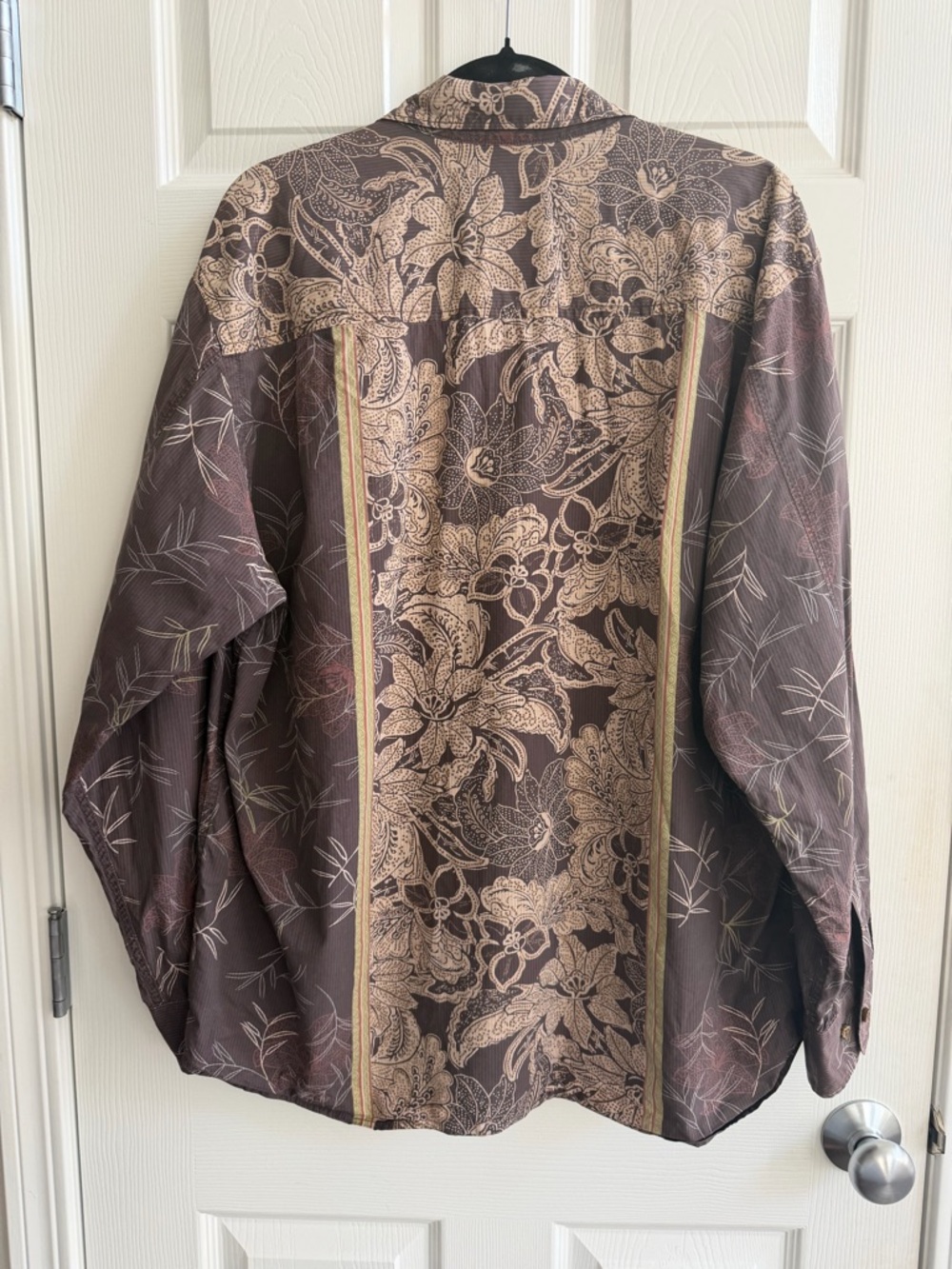Tommy Bahama Brown Floral Lightweight Long Sleeve Shirt - Picture 4 of 7